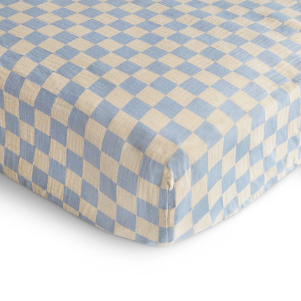 Drap mousseline - Blue check