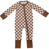 Pyjama en bambou - Pieds repliables - Rust checkered
