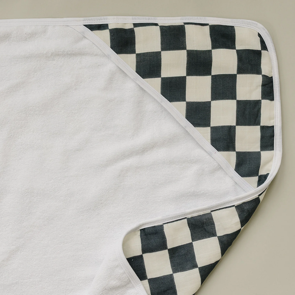 Serviette de bain à capuchon - Charcoal checkered