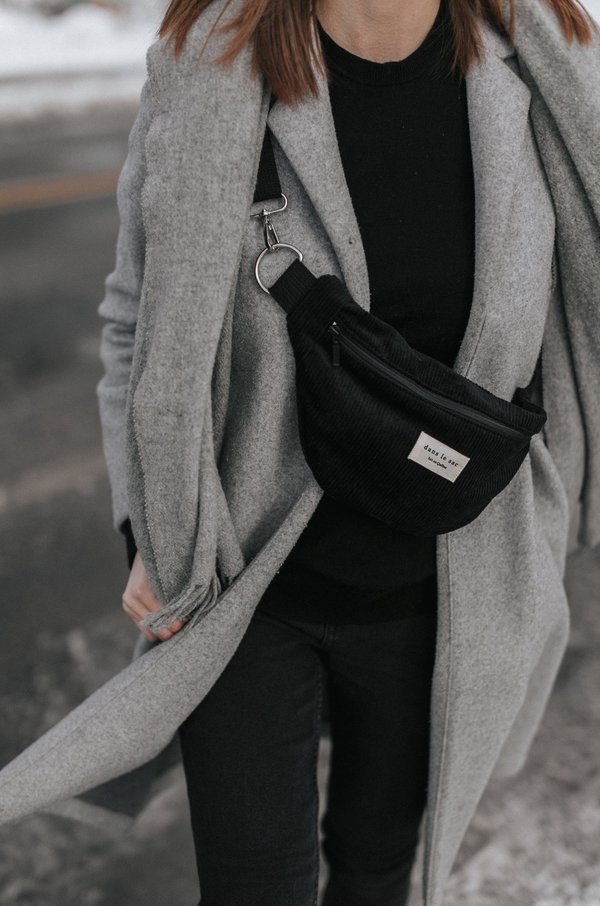 Corduroy belt bag - Black