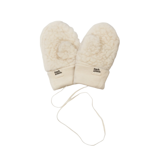 Wool Sherpa Mittens - Milk