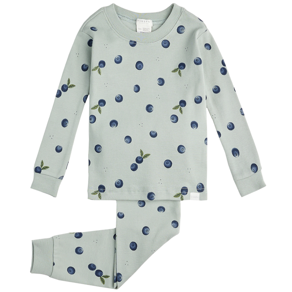 Blueberries Print on Infant PJ Set