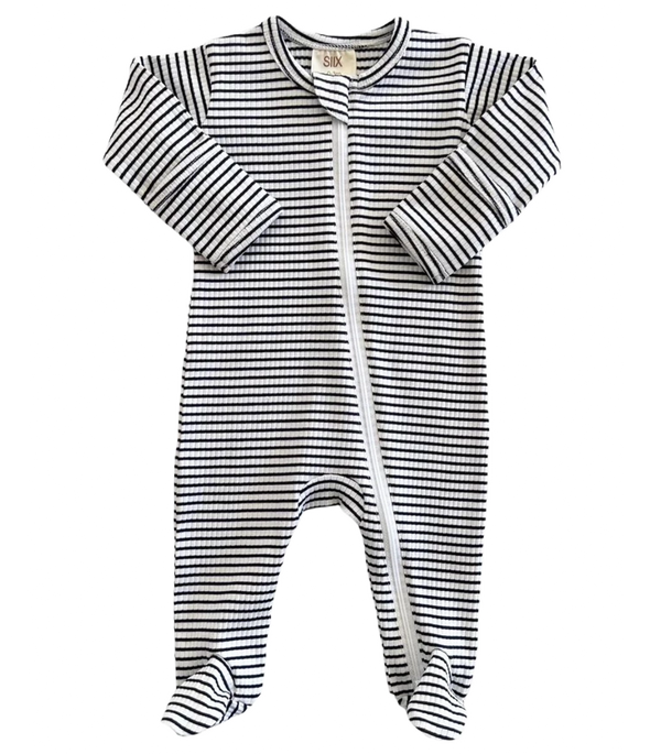 Pyjama à zip - Rayures noires