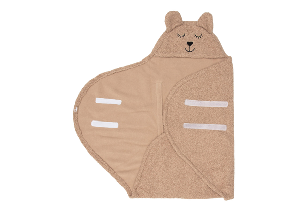 Wrap blanket bear boucle - Biscuit