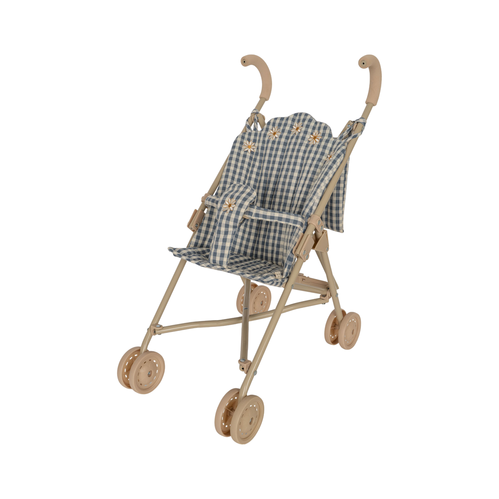 Doll stroller Blue check