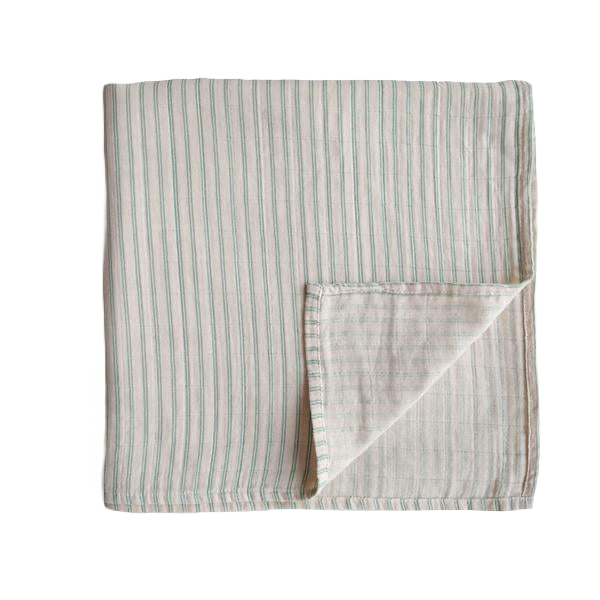 Muslin swaddle - Sage stripe