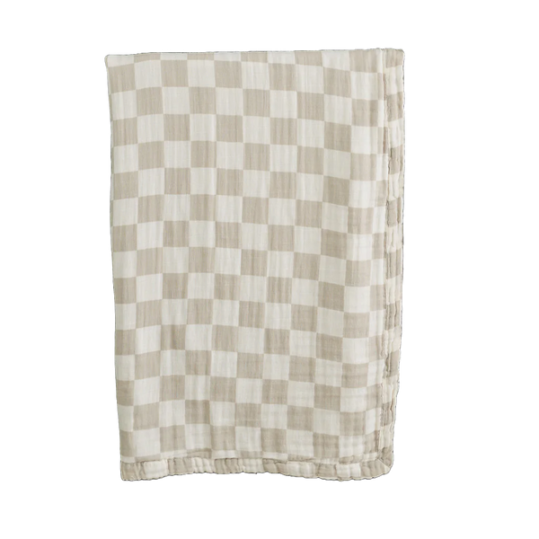 Quilt - Taupe checkered 