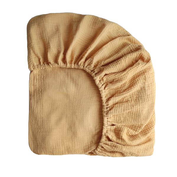 Muslin crib sheet - Fall yellow