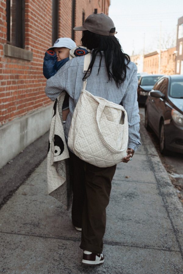 Sac à couches - Vichy beige
