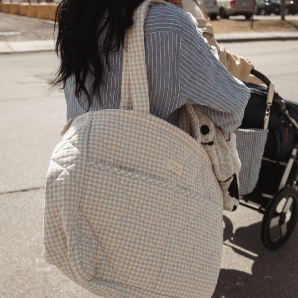 Sac à couches - Vichy beige
