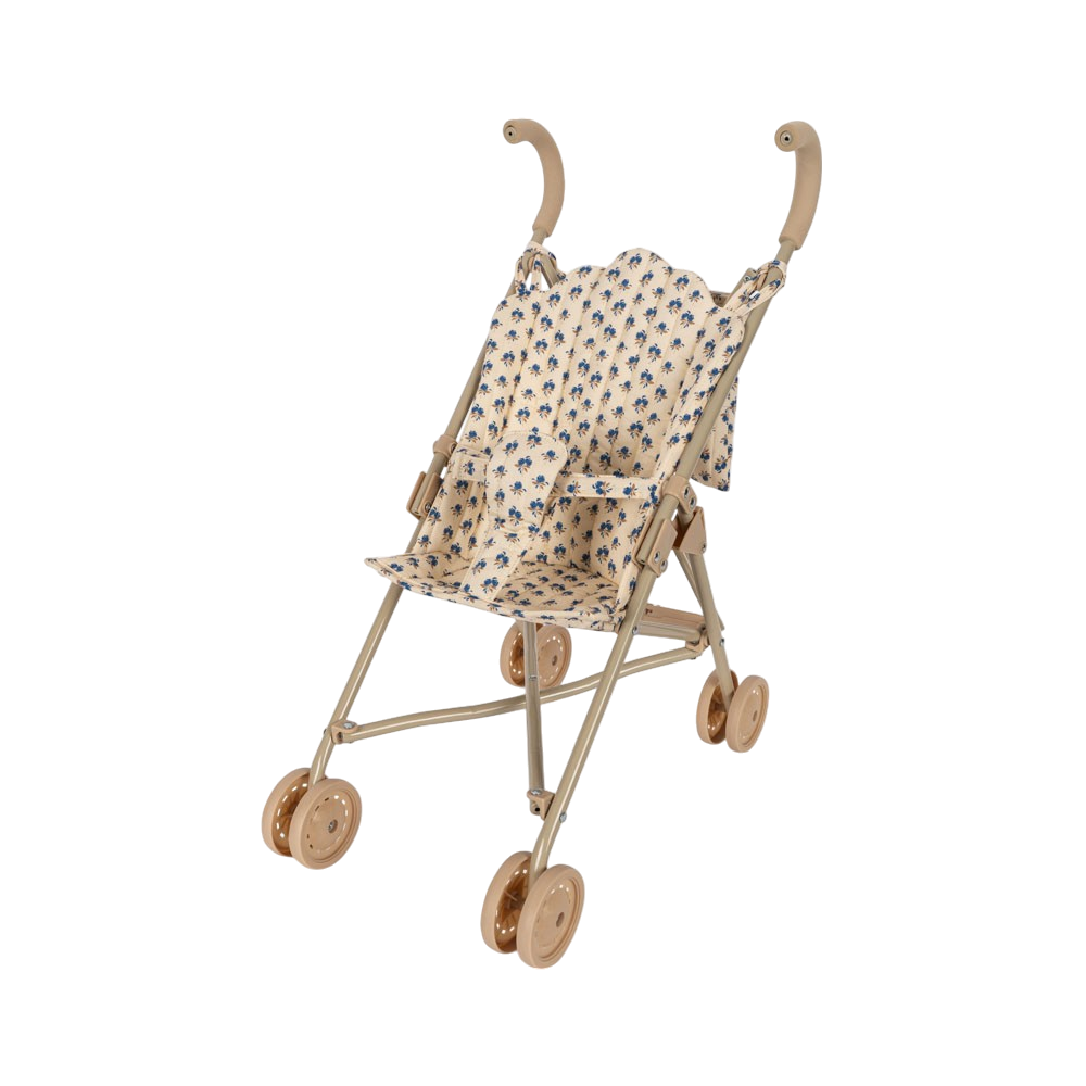 Poussette Pour Poupée Pliable – Bleue – Jeu D’Imitation – Structure Fer Et Tissu – Idéal Pour Filles Et Garçons