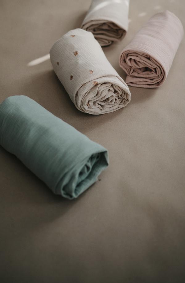 Muslin crib sheet - Blush