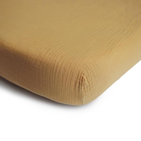Muslin crib sheet - Fall yellow