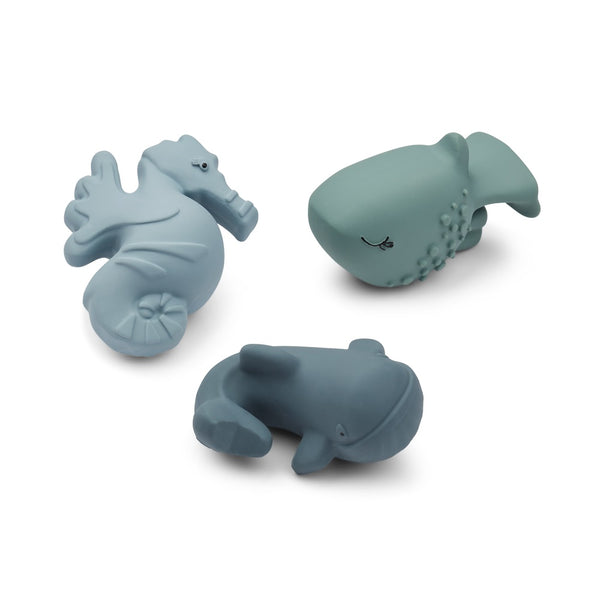 Nori bath toys 3 pack - Whale blue
