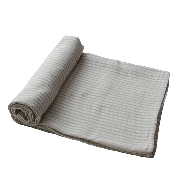 Mousseline coton bio - Sage stripe