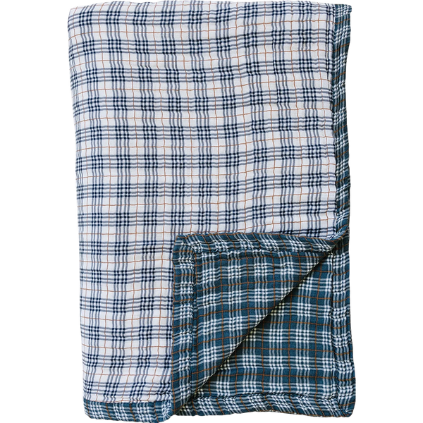 Vintage plaid checkered twin muslin quilt