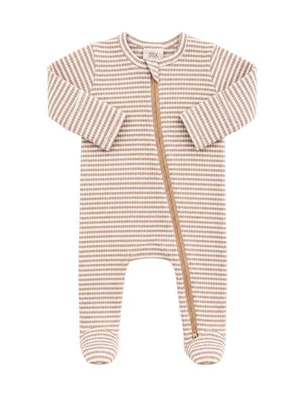 Pyjama à zip - Rayures tan