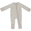 Pyjama en bambou - Pieds repliables - Taupe stripe