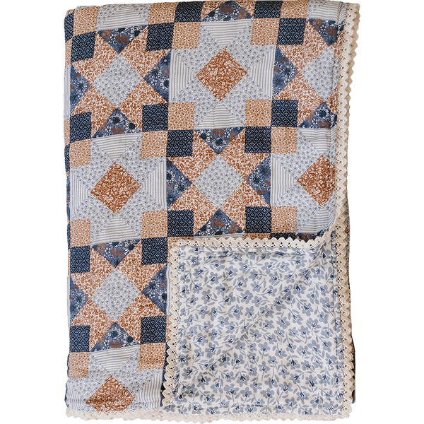 Patchwork twin muslin quilt