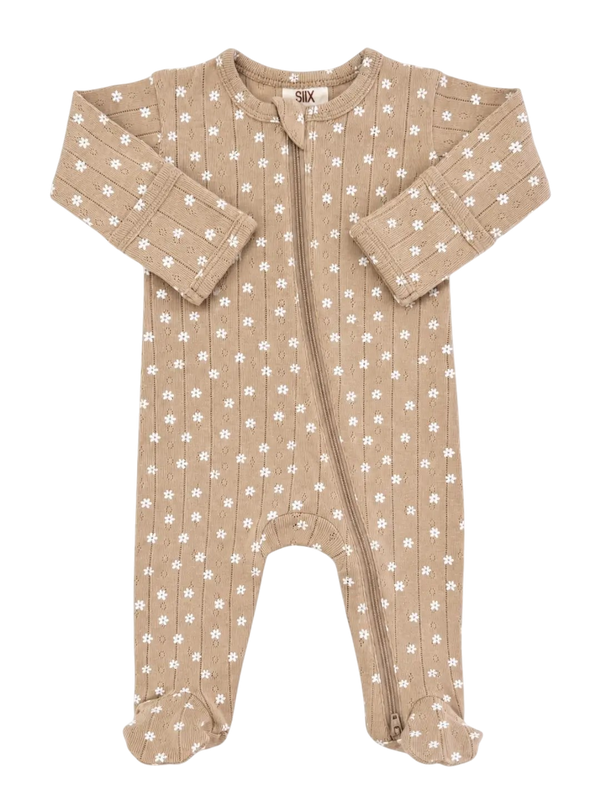 Pyjama à zip - Coton bio - Amande
