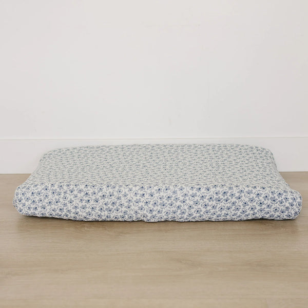 Blue blossom changing pad cover