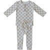 Taupe checkered 2 pieces set