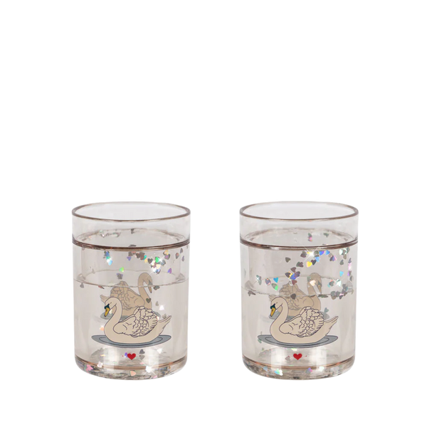 2 pack glitter cups - Swan