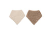 Bib bandana - Sand\Milky coffee - Pack of 2