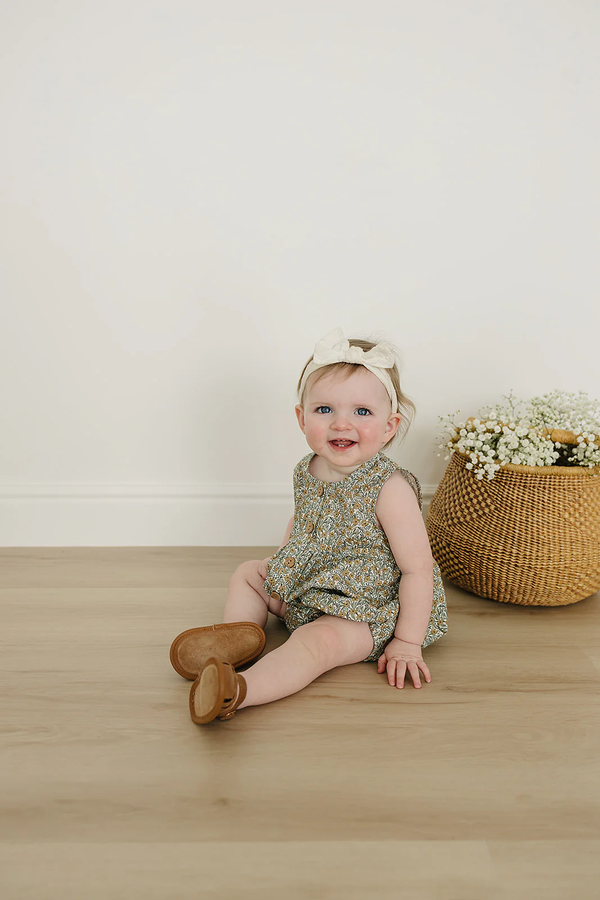 Navy floral bubble romper