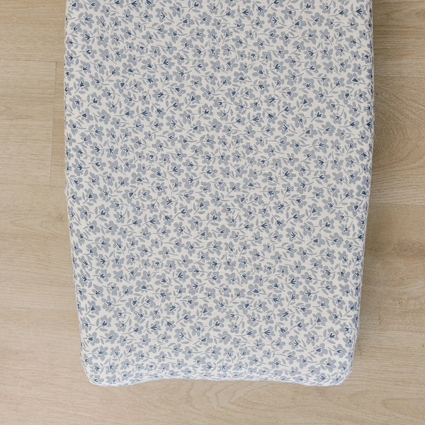 Blue blossom changing pad cover