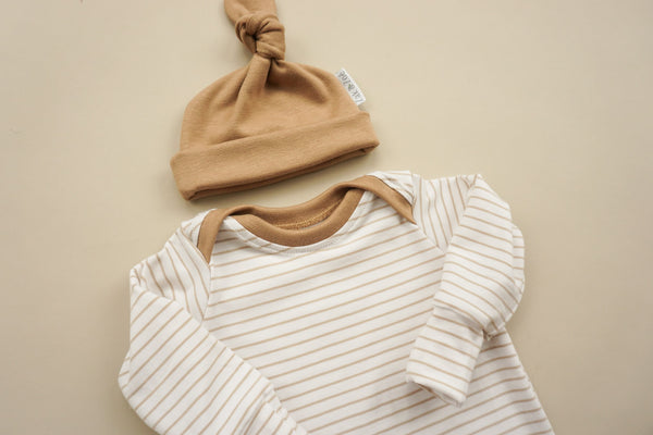 Dormeuse à noeud en bambou - Ligné beige
