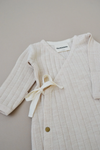 Wool Rib Kimono Gown - Oat