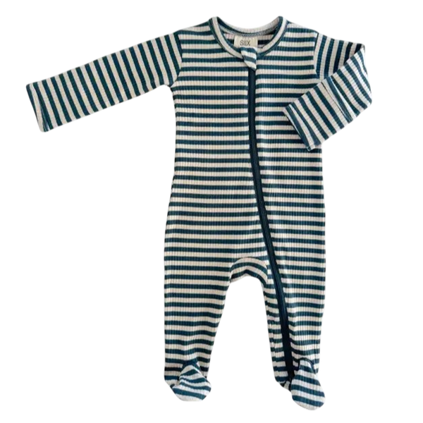 Pyjama à zip - Steel blue stripe