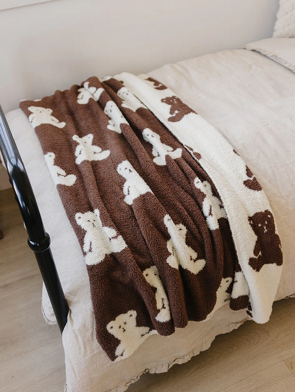 Teddy bear plush blanket (2 sizes)