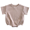 Organic ribbed t-shirt bubble - Tan stripes