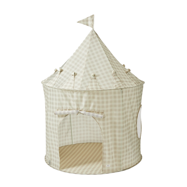 Beige gingham Recycled Fabric Play Tent