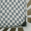 Drap contour - Dusty blue checkered