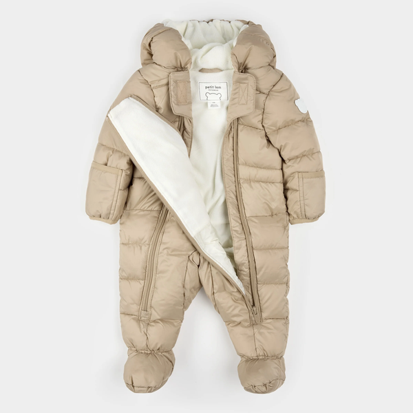 Combinaison de neige à capuche taupe