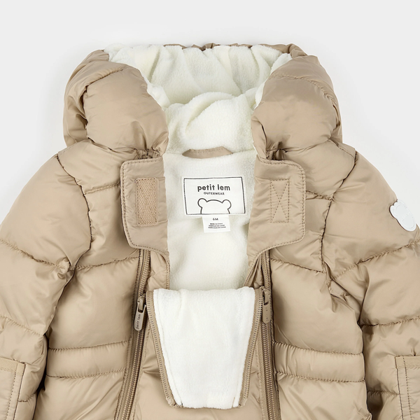 Combinaison de neige à capuche taupe
