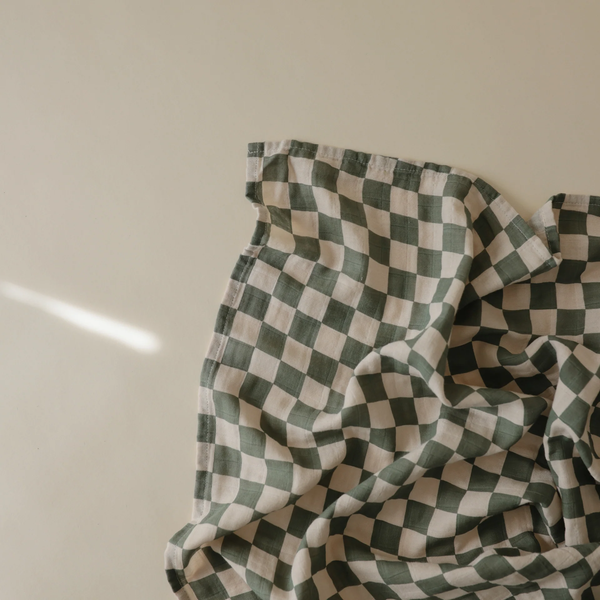 Muslin swaddle - Green check