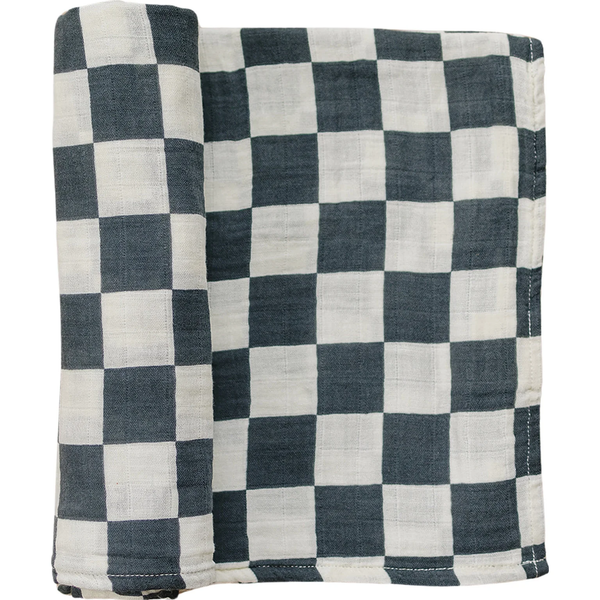 Muslin blanket - Charcoal checkered