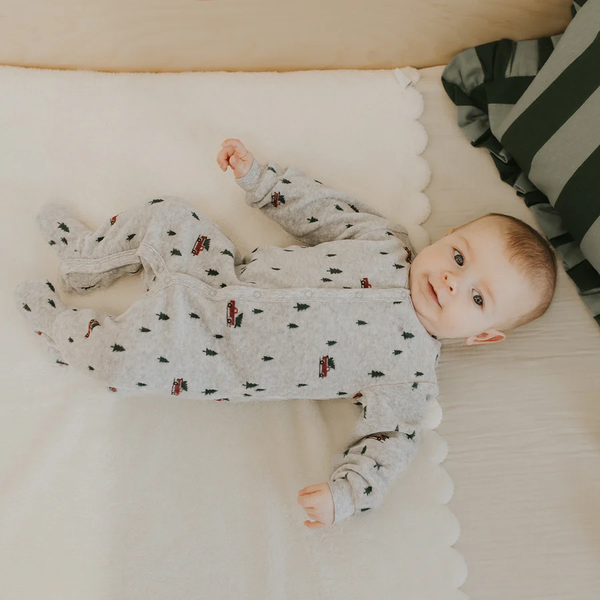 Velour Festive Truck on Heather Grey Sleeper