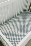 Drap contour - Dusty blue checkered