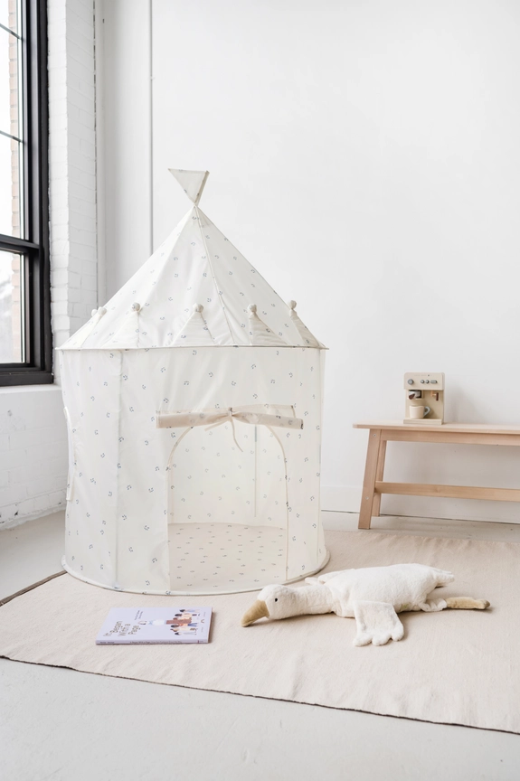 Beige gingham Recycled Fabric Play Tent