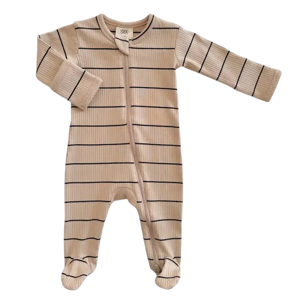 Pyjama à zip - Tan/Black stripe