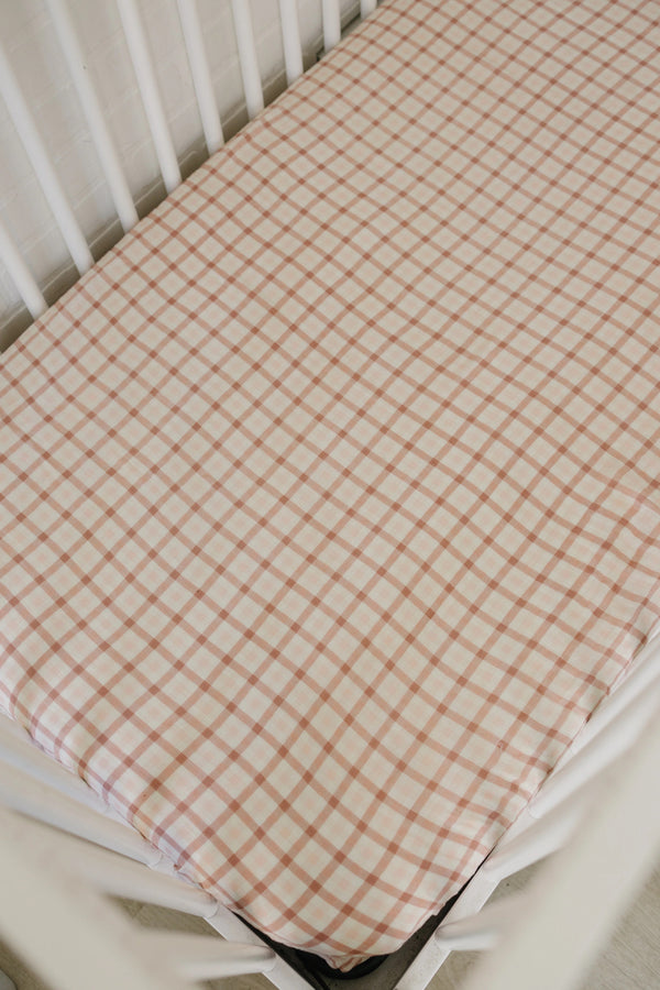 Crib sheet - Pink gingham