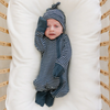 Bamboo zipper - Navy stripes