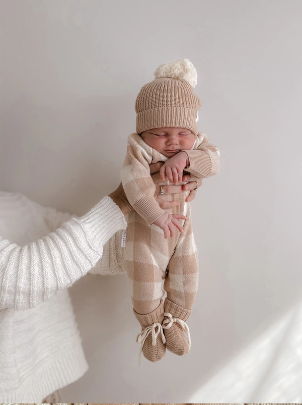 Knit beanie - Gingham