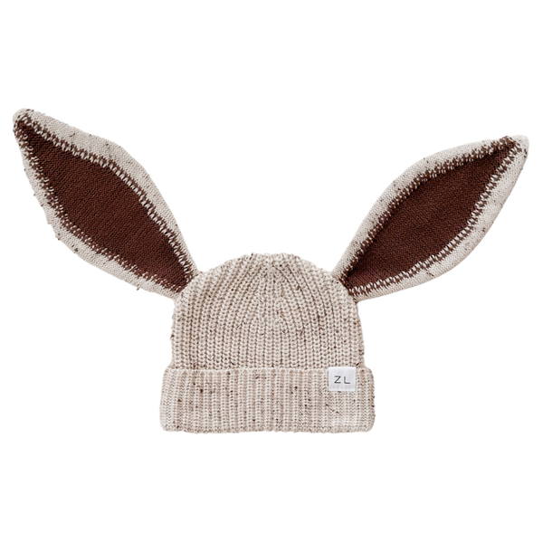 Bunny knit beanie - Cocoa fleck