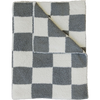 Charcoal checkered plush blanket (2 sizes)